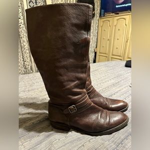 J crew leather tall knee high riding boots sz 11